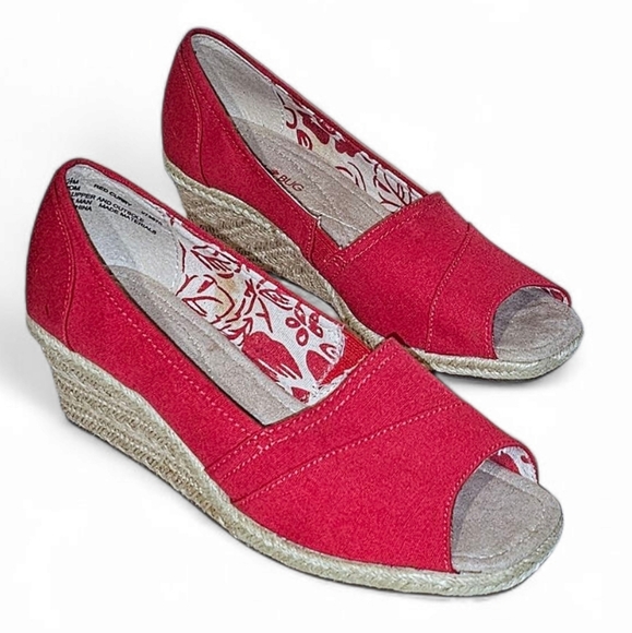 NWOB Fashion Bug Peep Toe Espadrille Wedge - Picture 1 of 6